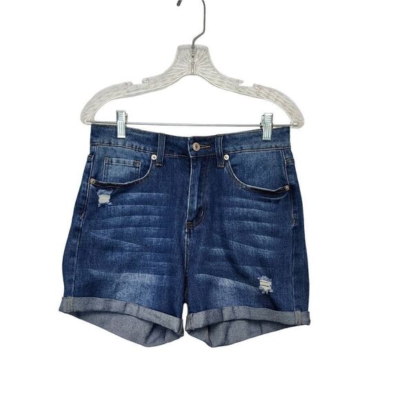 JEANS Denim - Women's Jeans Distressed Cuff Hem Shorts Jeans. Size Small